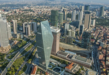 Skyscrapers and modern office buildings at Levent District. Istanbul, turkey